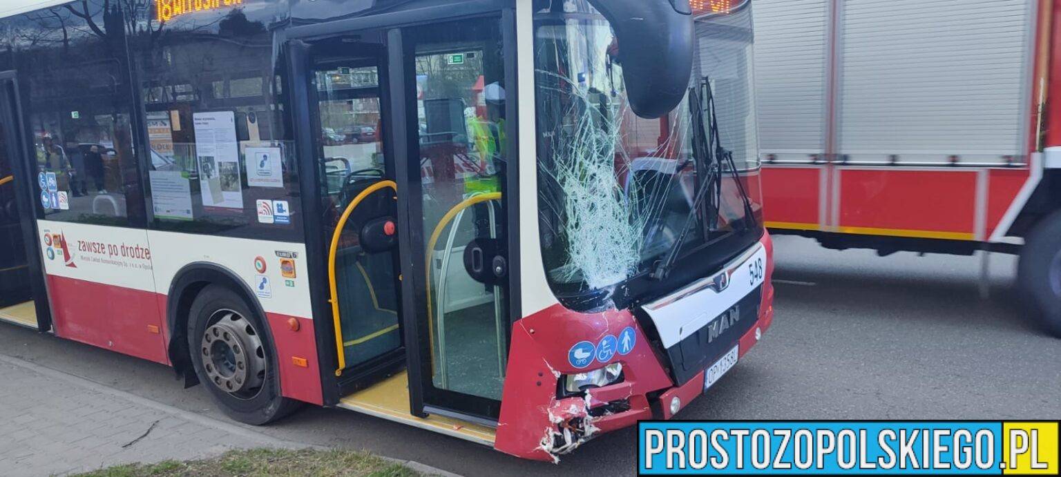 Zderzenie Autobusu Mzk Z Osob Wk Na Ul Chabr W W Opolu