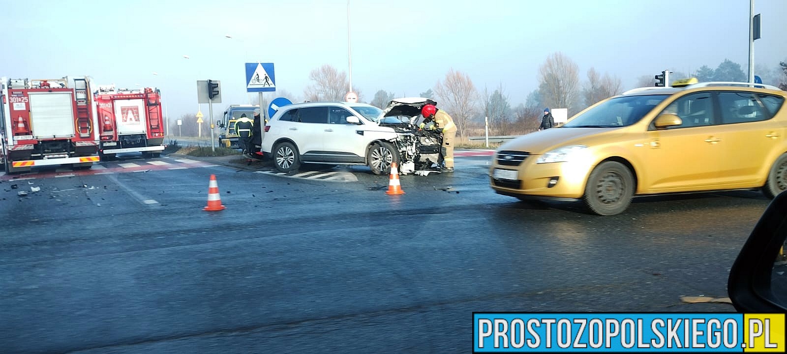 Wypadek na ulicy Częstochowskiej i obwodnicy Opola.