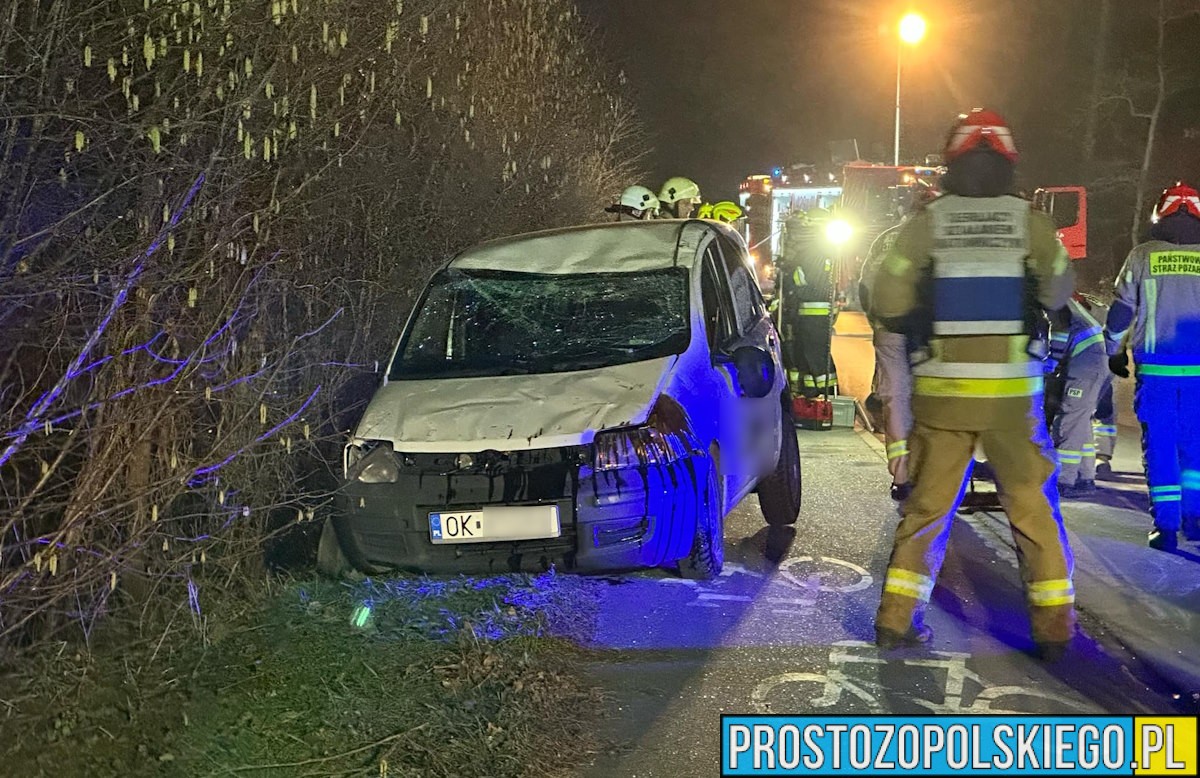 Dachowanie fiata. Kierowca miał 1,6 promila