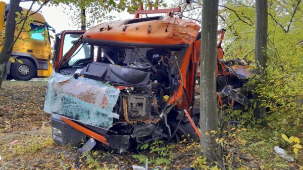 Ciężarówka z osobówką zderzyły się na DK 39 w okolicach Mąkoszyc w powiecie brzeskim. Jedna osoba zabrana LPR-m do szpitala.(Zdjęcia)