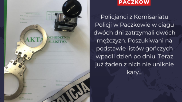 Dwóch poszukiwanyh listem gończym zatrzymanych.