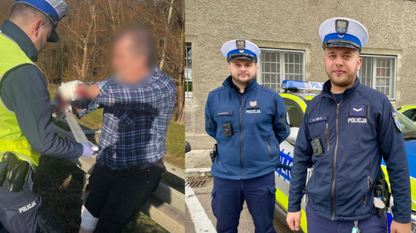 Policjanci udzielili pomoc przedmedycznej i uratowali życie 65-latkowi .(Zdjęcia)