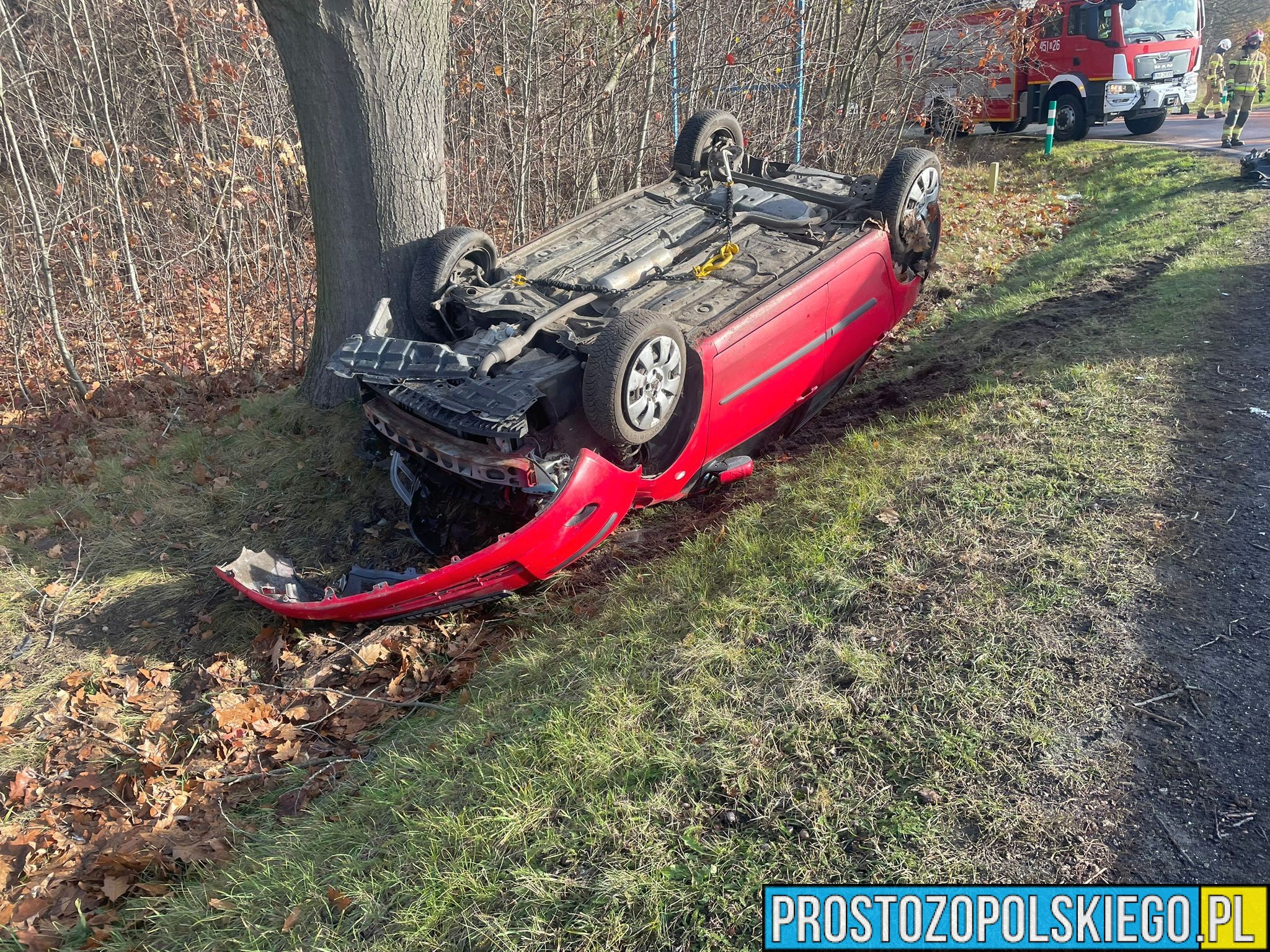 Zdarzenie drogowe na DK42 w miejscowości Gręboszów w powiecie namysłowskim. Jedna osoba została poszkodowana.(Zdjęcia&Wideo)