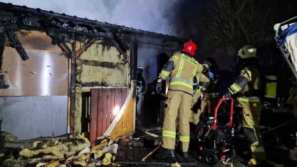 Pożar altanki na terenie ogródków działkowych przy ulicy Częstochowskiej w Opolu