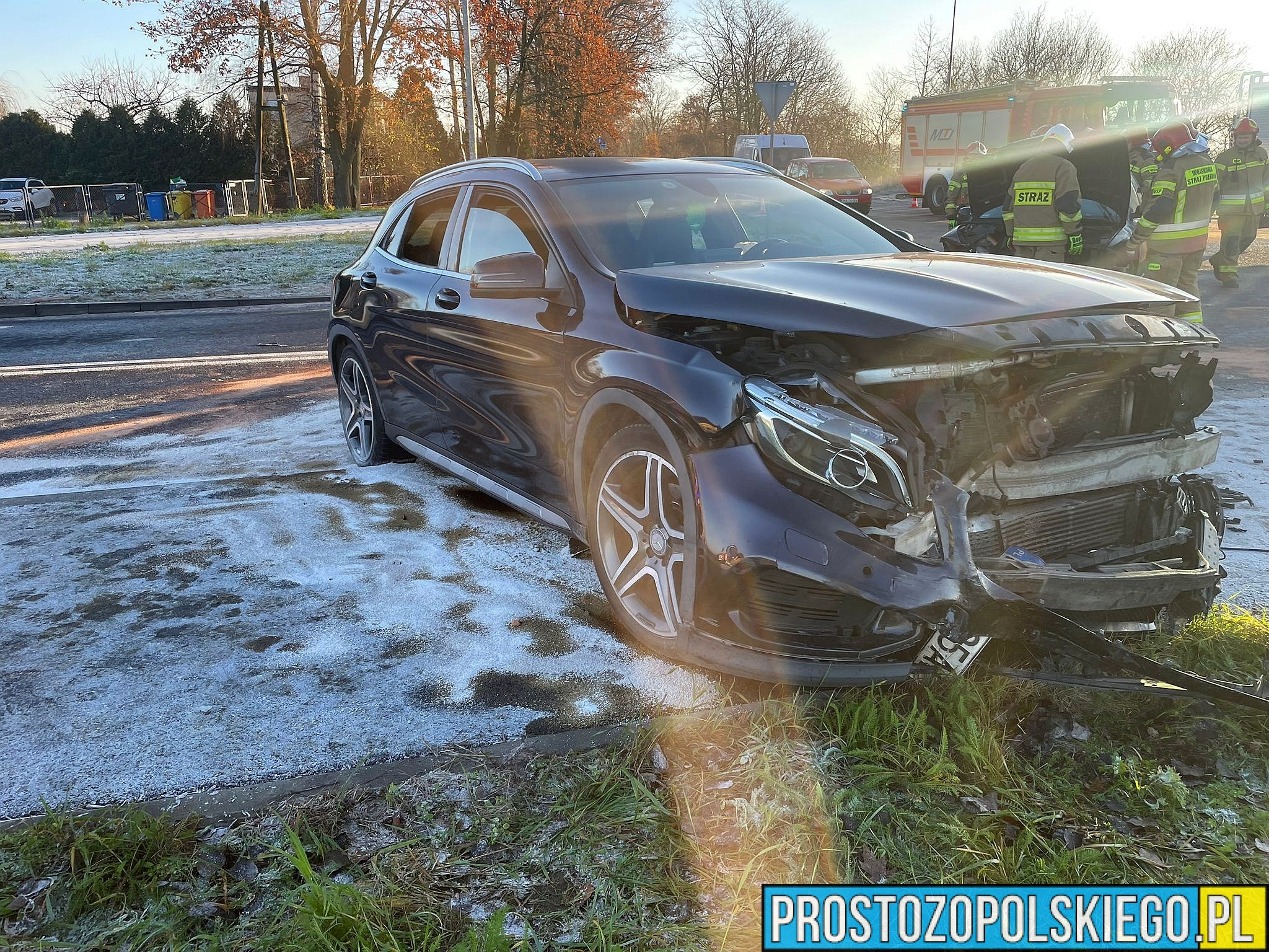 Zderzenie Mercedesa i Audi w miejscowości Jastrzębie na DW454.Ranne zostało dziecko.(Zdjęcia)