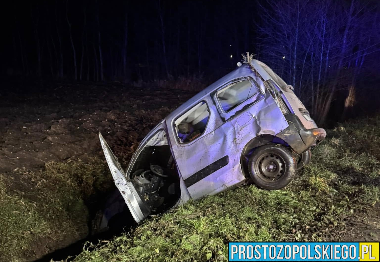 Nietrzeźwy kierował samochodem i wpadł do rowu