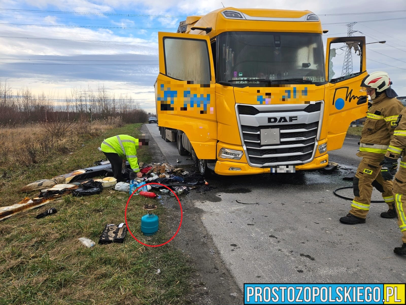 Pożar 3 miesięcznej ciężarówki na ulicy Namysłowskiej w Opolu.(Zdjęcia)