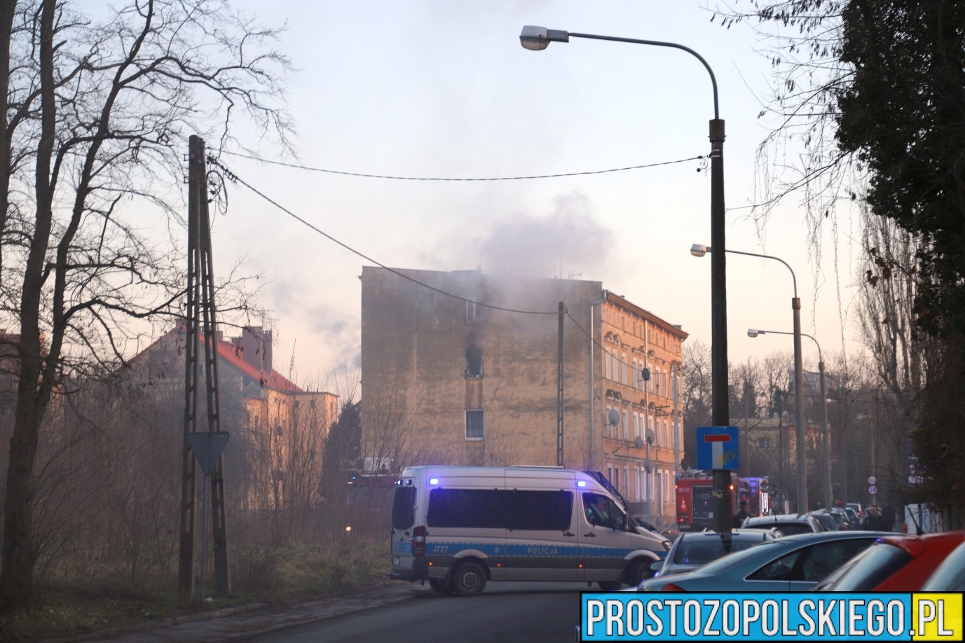 pożar Opole, opole graniczna, uratowali kota, uratowali to kota z pożaru,