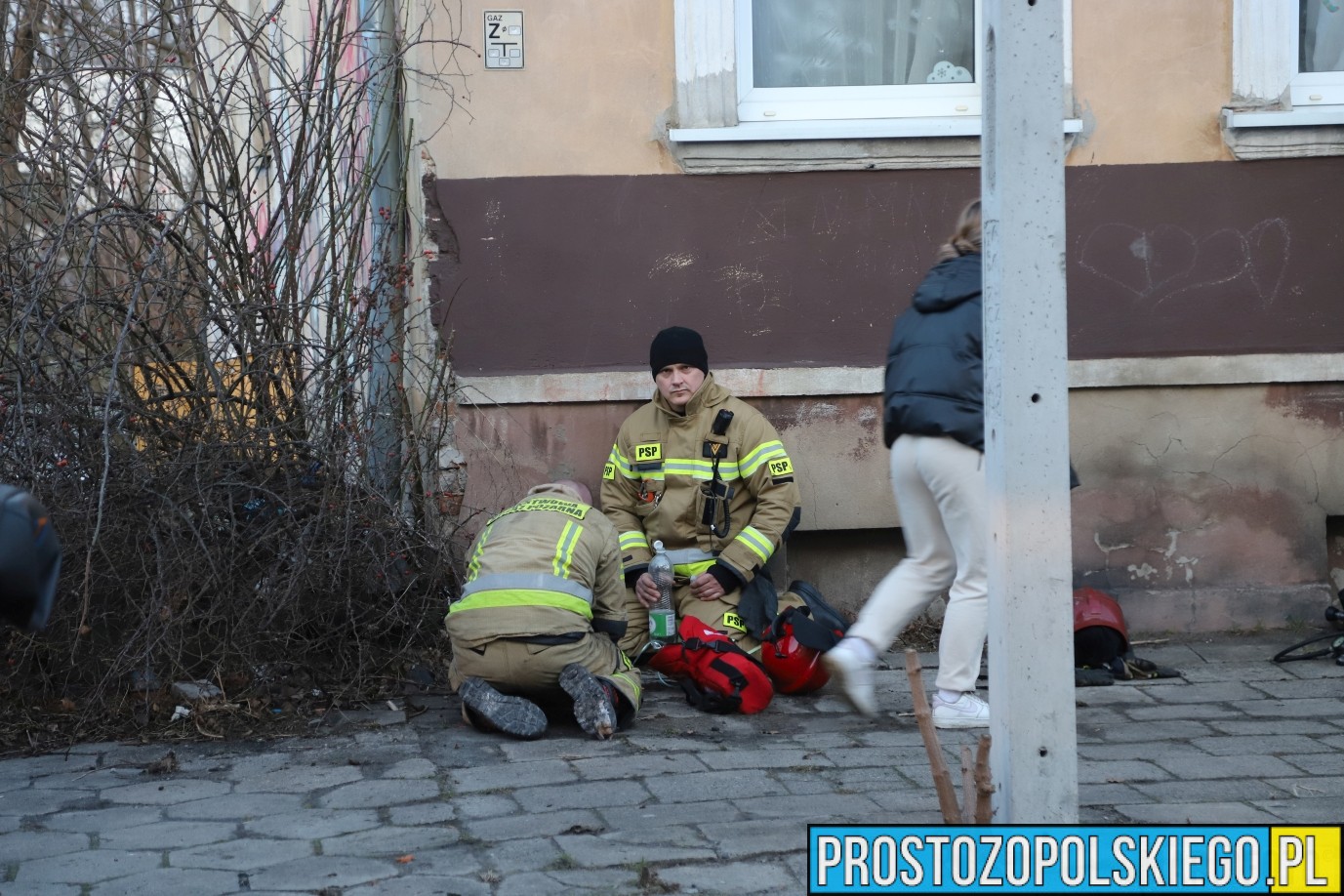 ratowanie kota z pożaru, kot reanimacja, podali kotu tlen, kot przeżył pożar,