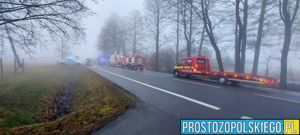 Wypadek Tułowice Małe. Czołowe zderzenie dwóch aut. Jedna osoba zabrana do szpitala (Zdjęcia)