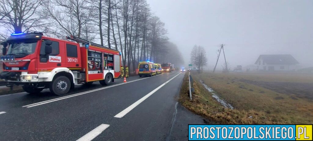 Wypadek Tułowice Małe. Czołowe zderzenie dwóch aut. Jedna osoba zabrana do szpitala (Zdjęcia)