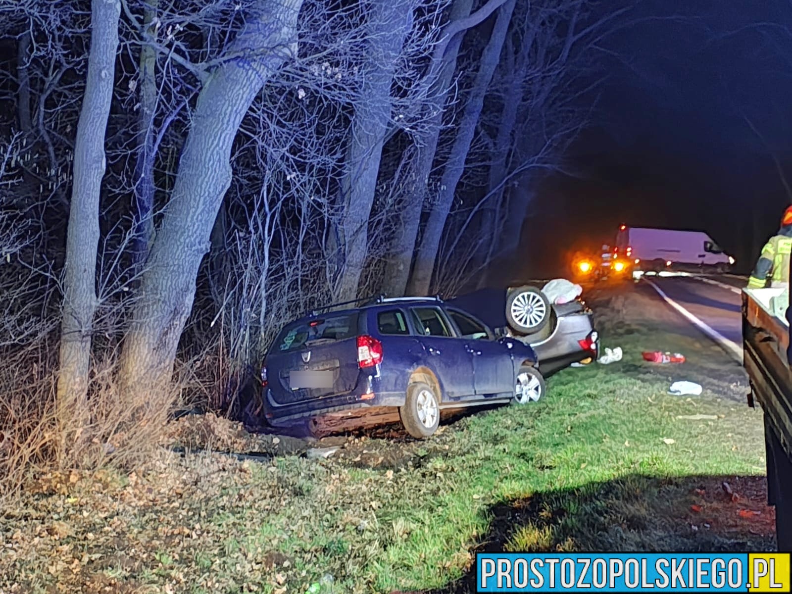 Wypadek samochodowy na DK42 między miejscowościami Kamienna - Rychnów w powiecie namysłowskim