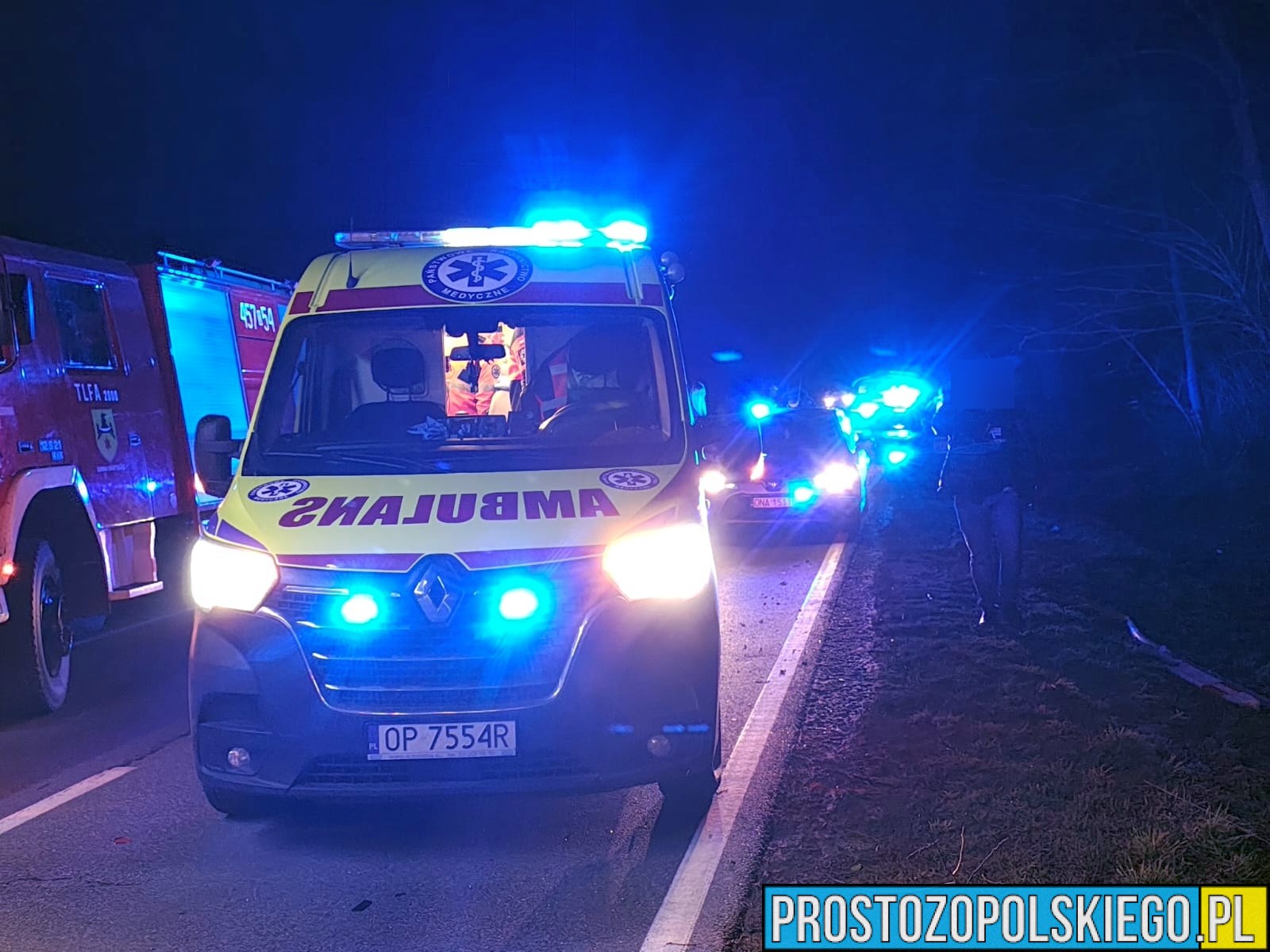 Wypadek samochodowy na DK42 między miejscowościami Kamienna - Rychnów w powiecie namysłowskim