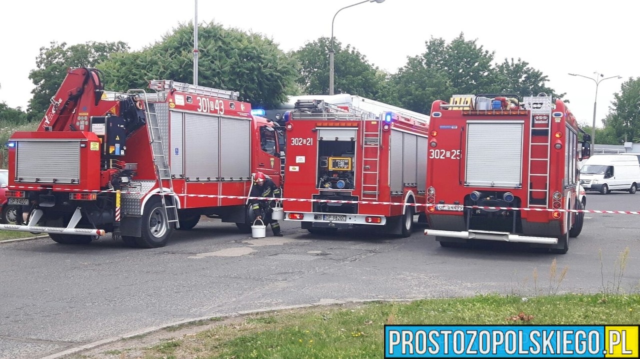 Wyciek i pożar substancji chemicznej na terenie zakładów Blachownia w Kędzierzynie Koźlu