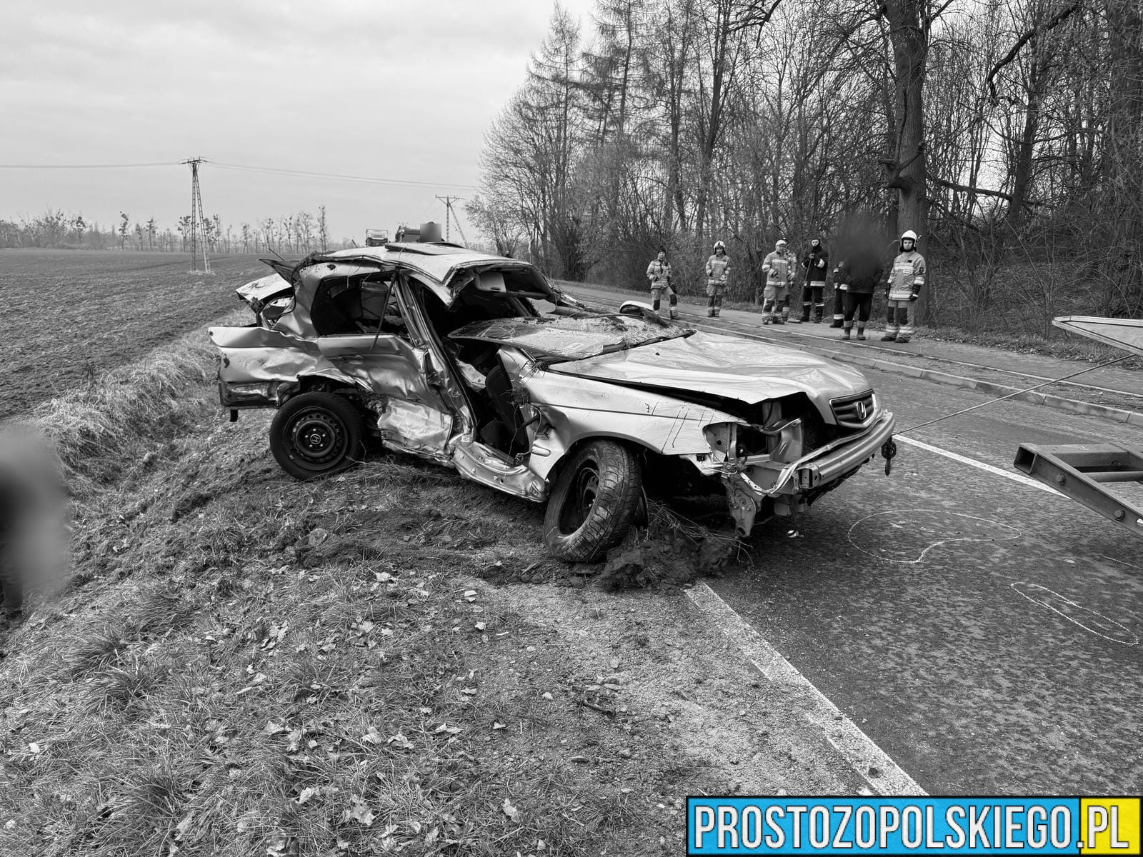 Wypadek drogowy w powiecie strzeleckim. Nie żyje 20-letni kierowca z Hondy (Zdjęcia)