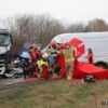 Wypadek na obwodnicy Opola. Kierujący busem czołowo zderzył się z ciężarówką. Na miejscu lądował LPR